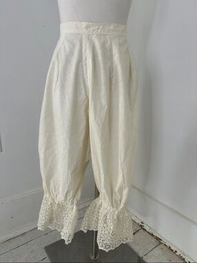 Antique 1910 Victorian Cotton Split Crotch Bloomer Pants